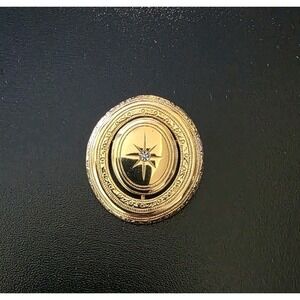 Vintage Victorian North Star Locket Brooch Reversible‎ Gold-plate By AVON